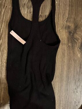 Victoria's Secret Black Ribbed Backless Tank Dress